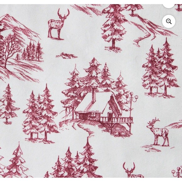 Red and Ivory Forest Velvet Christmas Tree Skirt, 52", by My Texas House - Picture 6 of 11